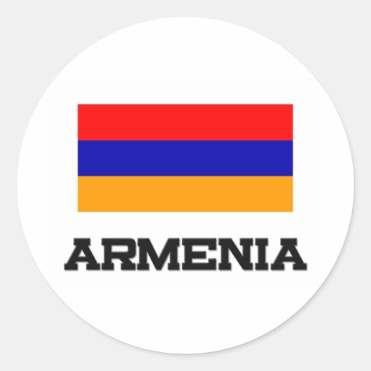 Sticker Rond Drapeau Arménie (Devant)