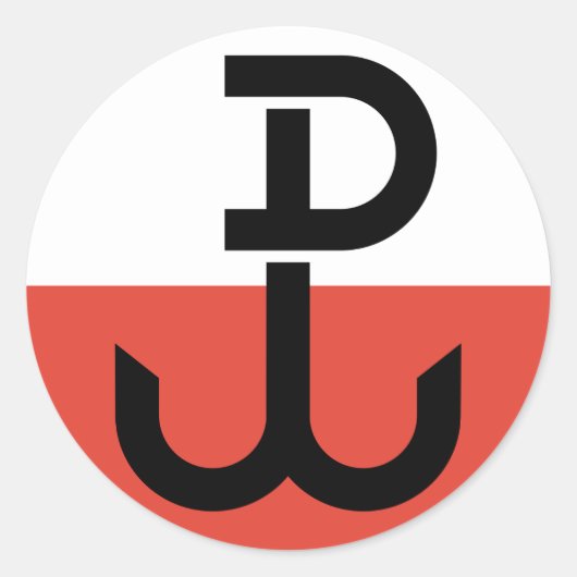 Sticker Rond Drapeau Armia Krajowa (Devant)