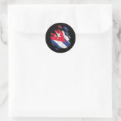 Sticker Rond Drapeau arraché à Cuba (Sac)