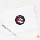Sticker Rond Drapeau arraché à Cuba (Enveloppe)