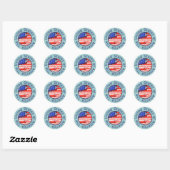 Sticker Rond drapeau arrondi des Etats-Unis (Feuille)