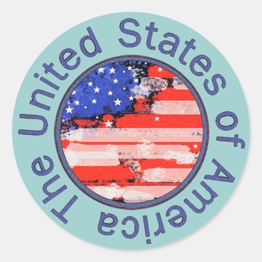 Sticker Rond drapeau arrondi des Etats-Unis (Devant)