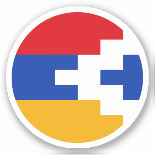 Sticker rond Drapeau Artsakh (Devant)