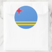 Sticker Rond Drapeau Aruba (Sac)