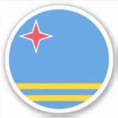 Sticker rond Drapeau Aruba (Devant)