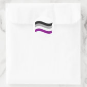 STICKER ROND DRAPEAU ASEXUÉ DRAPÉ (Sac)