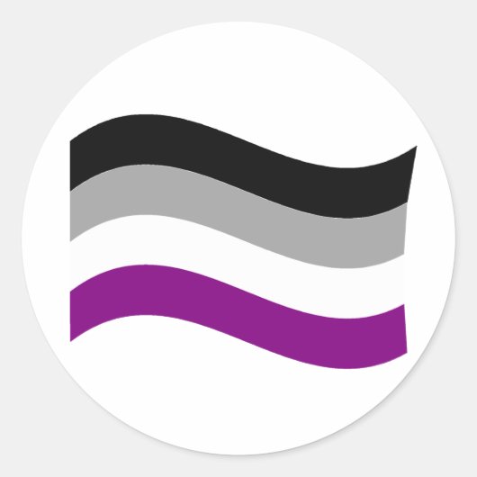 STICKER ROND DRAPEAU ASEXUÉ DRAPÉ (Devant)