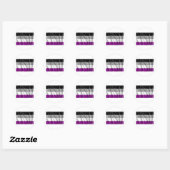 STICKER ROND DRAPEAU ASEXUÉ VOLANT (Feuille)