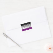 STICKER ROND DRAPEAU ASEXUÉ VOLANT (Enveloppe)