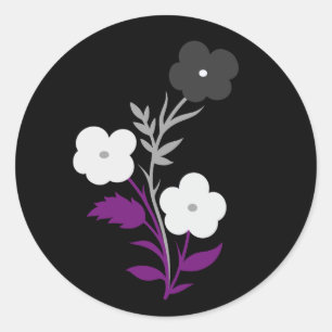 Sticker Rond Drapeau Asexuel subtil