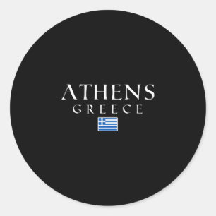 Sticker Rond Drapeau Athènes Grèce Vacances Athènes Souvenir Gr