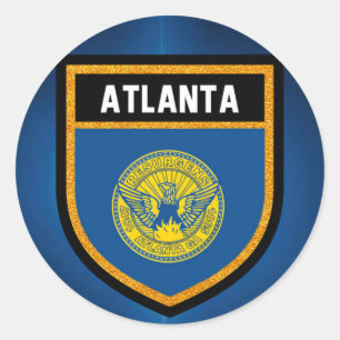 Sticker Rond Drapeau Atlanta