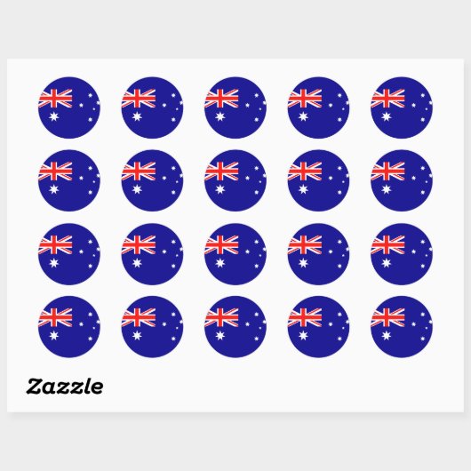Sticker Rond Drapeau Australie (Feuille)