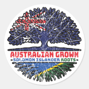 Sticker Rond Drapeau australien de l'île Salomon