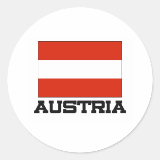 Sticker Rond Drapeau Autriche (Devant)