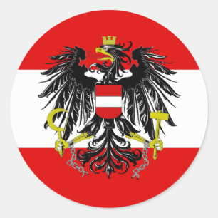 Sticker Rond Drapeau autrichien