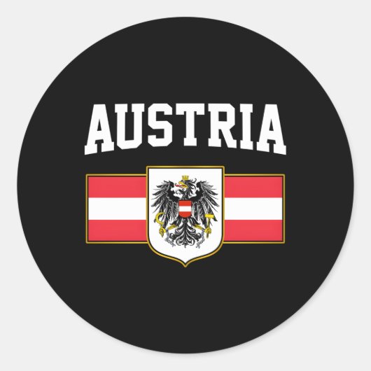 Sticker Rond Drapeau autrichien Autriche Osterreich (Devant)