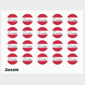 Sticker Rond Drapeau autrichien couleurs Danke (Feuille)
