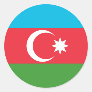 Sticker Rond Drapeau azerbaïdjanais, Drapeau azéri
