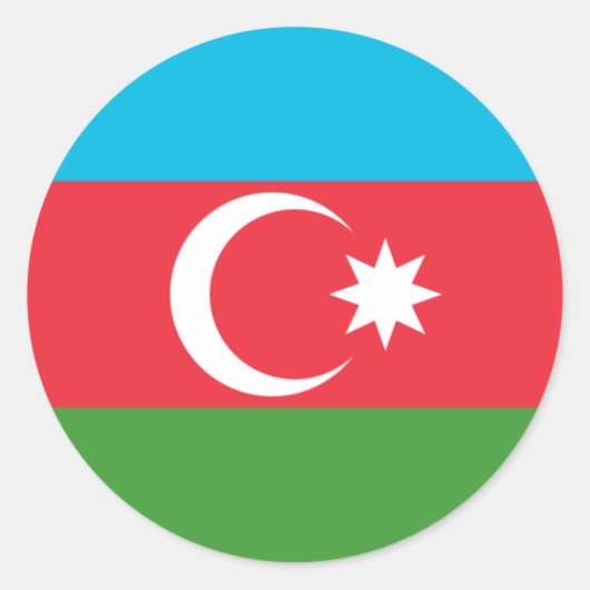 Sticker Rond Drapeau azerbaïdjanais, Drapeau azéri (Devant)