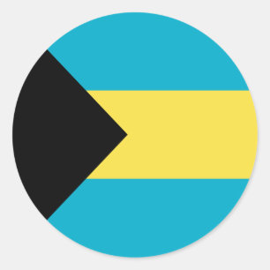 Sticker Rond Drapeau bahaméen