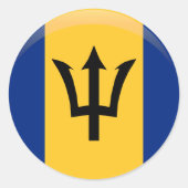 Sticker Rond Drapeau Barbade (Devant)