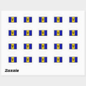 Sticker Rond Drapeau Barbade (Feuille)