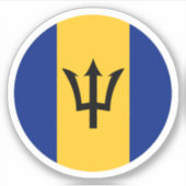 Sticker rond Drapeau Barbade (Devant)