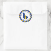 Sticker Rond Drapeau barbadien (Sac)