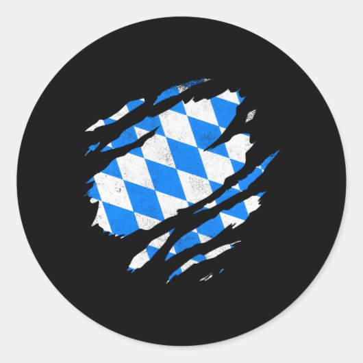 Sticker Rond Drapeau bavarois Munich Gery Europe Ger Bayern Bav (Devant)