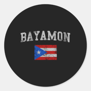 Sticker Rond Drapeau Bayamon Porto Rico