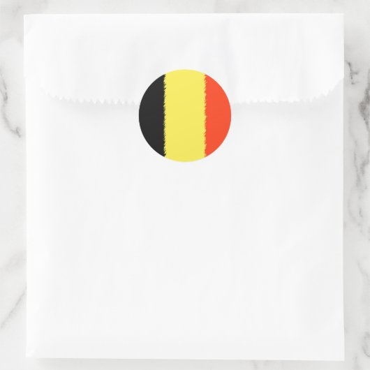 Sticker Rond Drapeau belge (Sac)