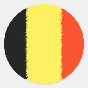 Sticker Rond Drapeau belge