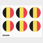 Sticker Rond Drapeau belge, Drapeau belge (Feuille)