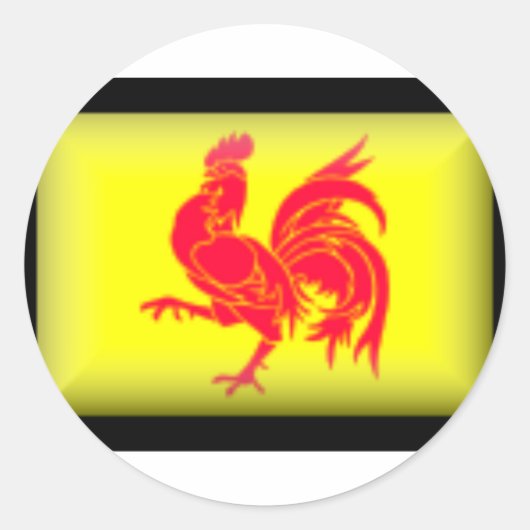 Sticker Rond Drapeau belge-wallon (Devant)