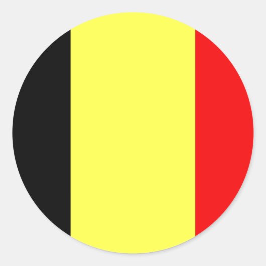 Sticker Rond Drapeau Belgique (Devant)