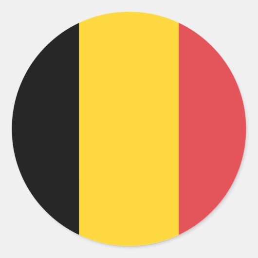 Sticker Rond Drapeau Belgique (Devant)