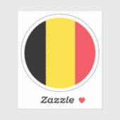 Sticker rond Drapeau Belgique (Feuille)