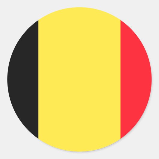 Sticker Rond Drapeau Belgique (Devant)