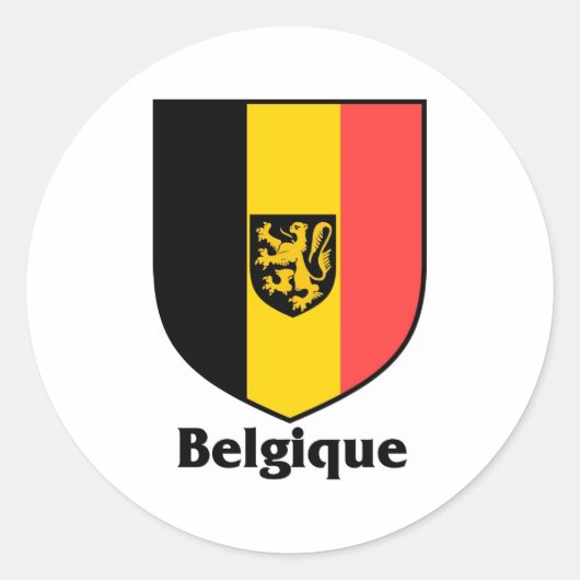 Sticker Rond Drapeau Belgique Crest / Belgique (Devant)