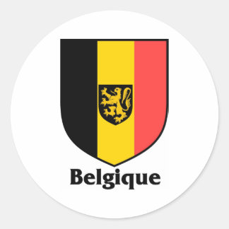 Sticker Rond Drapeau Belgique Crest / Belgique