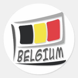 Sticker Rond Drapeau Belgique Pride X