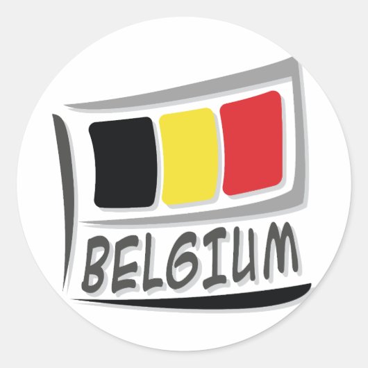 Sticker Rond Drapeau Belgique Pride X (Devant)