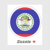 Sticker rond drapeau Belize (Feuille)