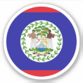 Sticker rond drapeau Belize (Devant)