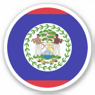 Sticker rond drapeau Belize
