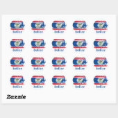 Sticker Rond Drapeau bélizien (Feuille)