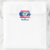 Sticker Rond Drapeau bélizien (Sac)