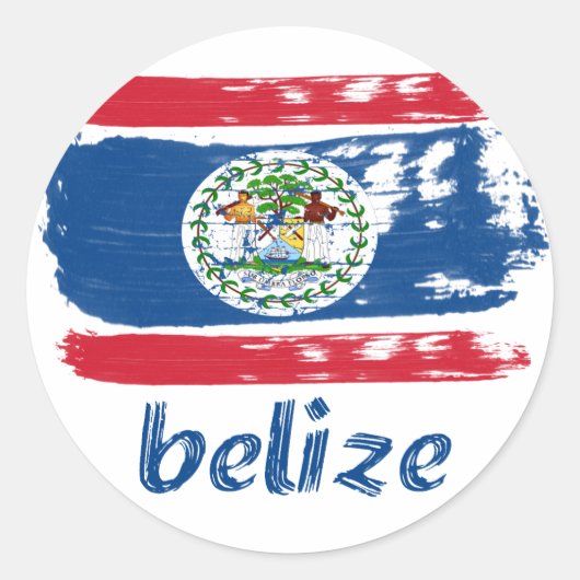 Sticker Rond Drapeau bélizien (Devant)