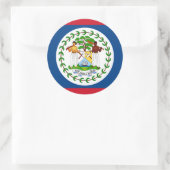 Sticker Rond Drapeau bélizien, Drapeau du Belize (Sac)